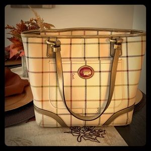 Coach Peyton Tattersall Plaid Tote
